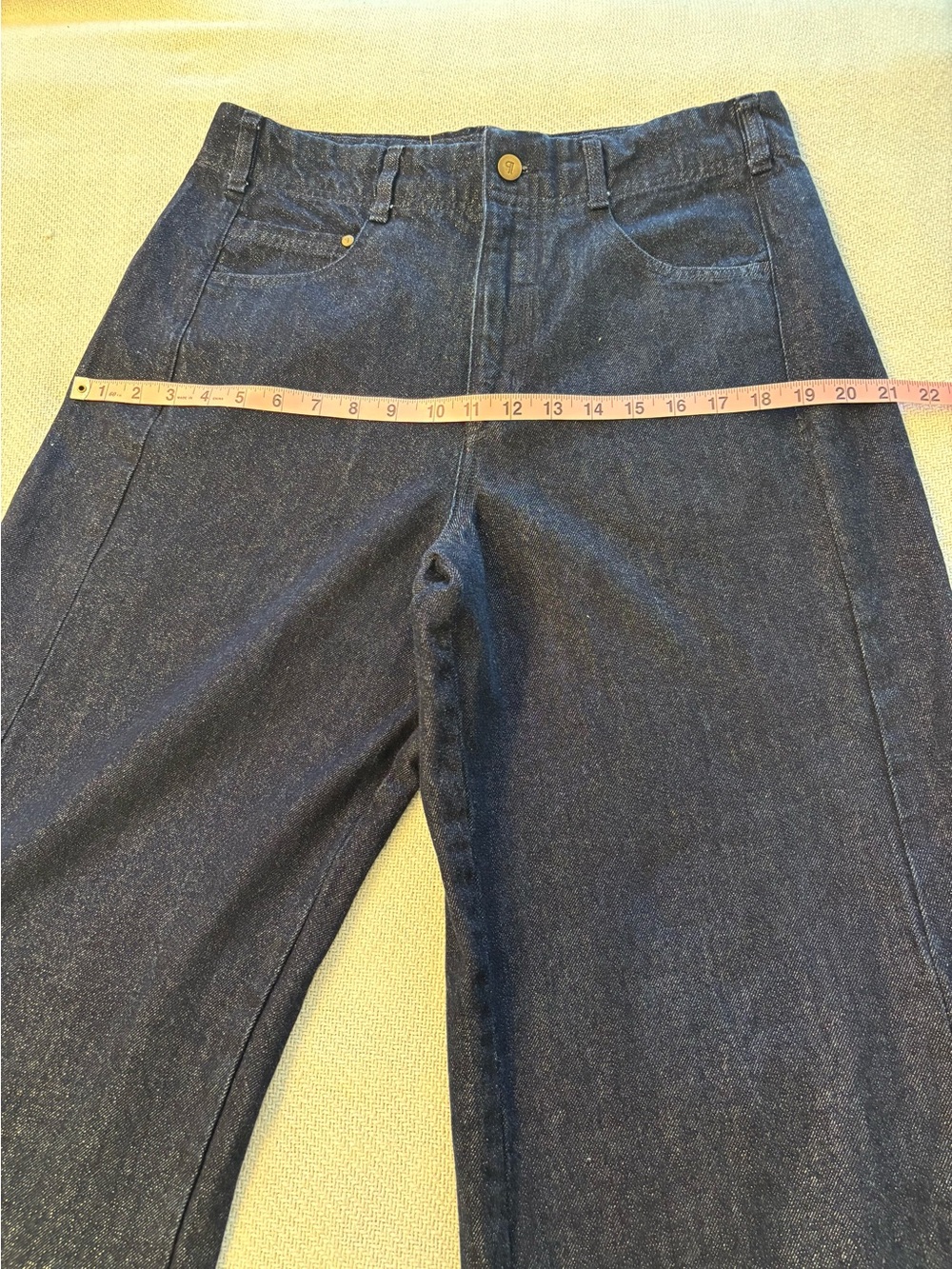 Pilcro Anthropologie Sparkle Lurex Wide Leg Jeans Size 30 Dark Wash Metallic - Picture 10 of 10